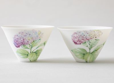 作品（6）「紫陽花の酒器＆茶器セット」杯