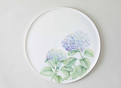 作品（6）「紫陽花の酒器＆茶器セット」トレイ
