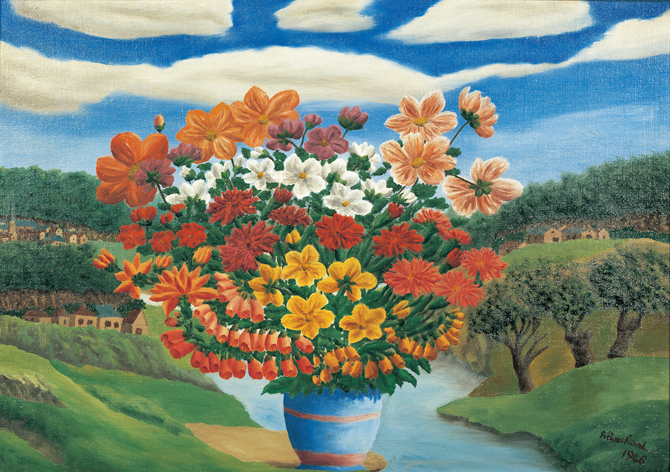 アンドレ・ボーシャン、花、希少画集画、新品額装付、状態良好