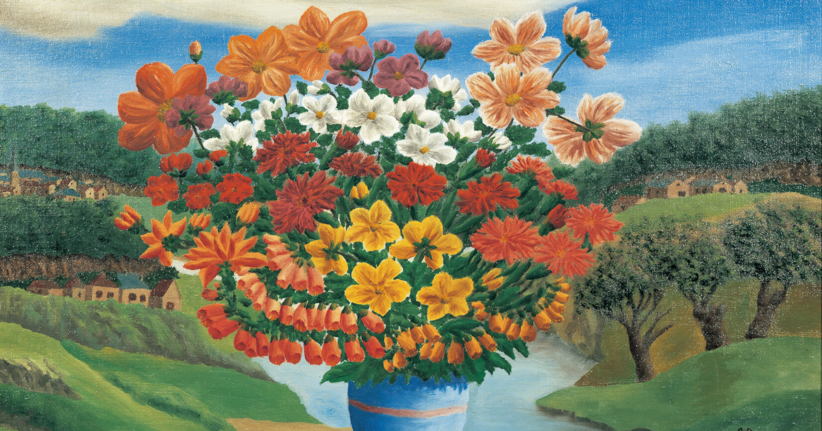 アンドレ・ボーシャン　板画油彩画『田園風景』 アンドレ・ボーシャン 板画油彩画『田園風景』