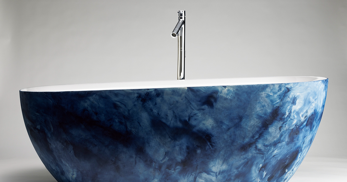 【19世紀後半】スペイン製アルバスター 容器 青染 半透明 19世紀後半】スペイン製アルバスター 容器 青染 半透明