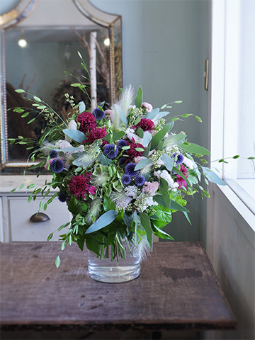 爽やかな夏の2ウェイガーランド　アナベル　ルリタマアザミ 爽やかな夏の2ウェイガーランド アナベル ルリタマアザミ