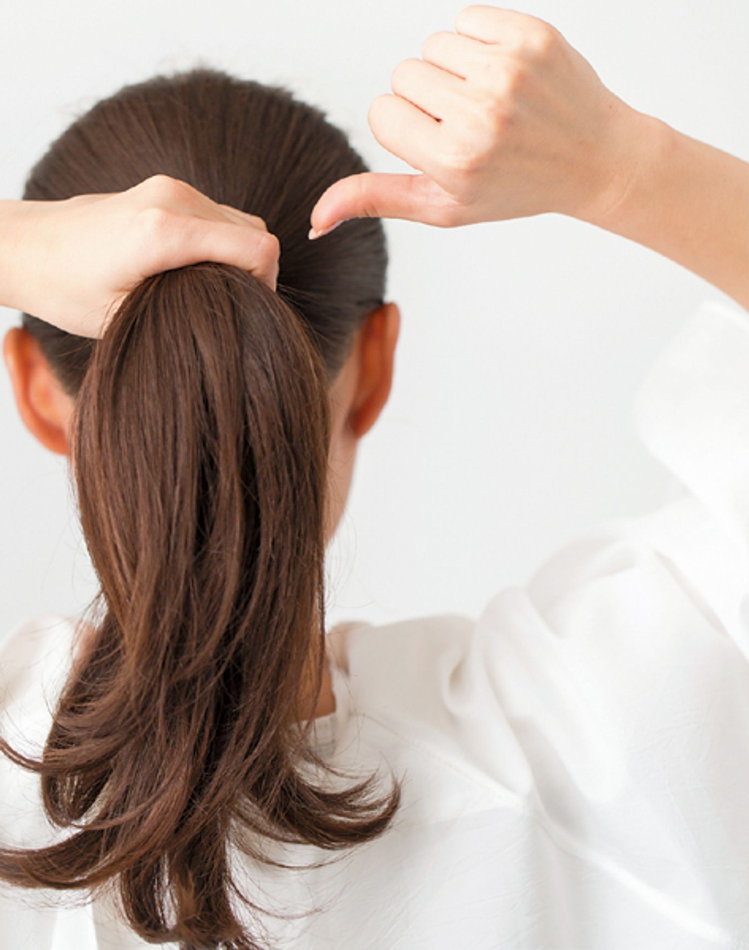 1－1 低い位置でまとめる。