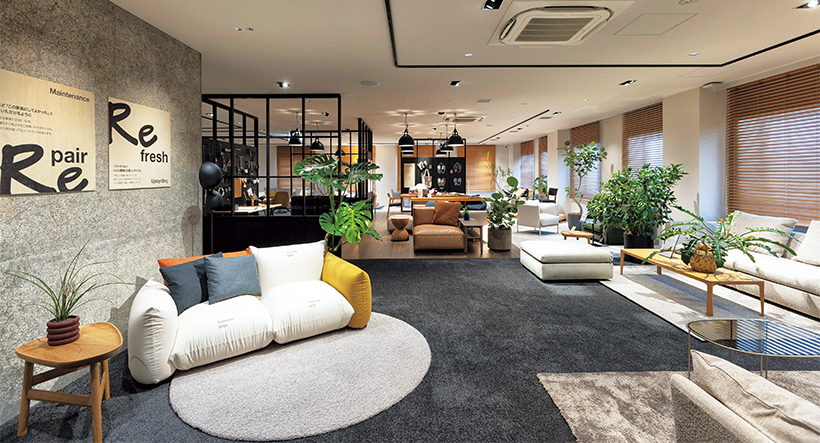 アルフレックス大阪」がリニューアル。アップサイクルされた希少な家具