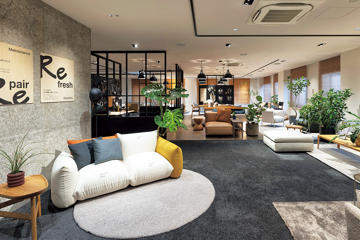 アルフレックス大阪」がリニューアル。アップサイクルされた希少な家具