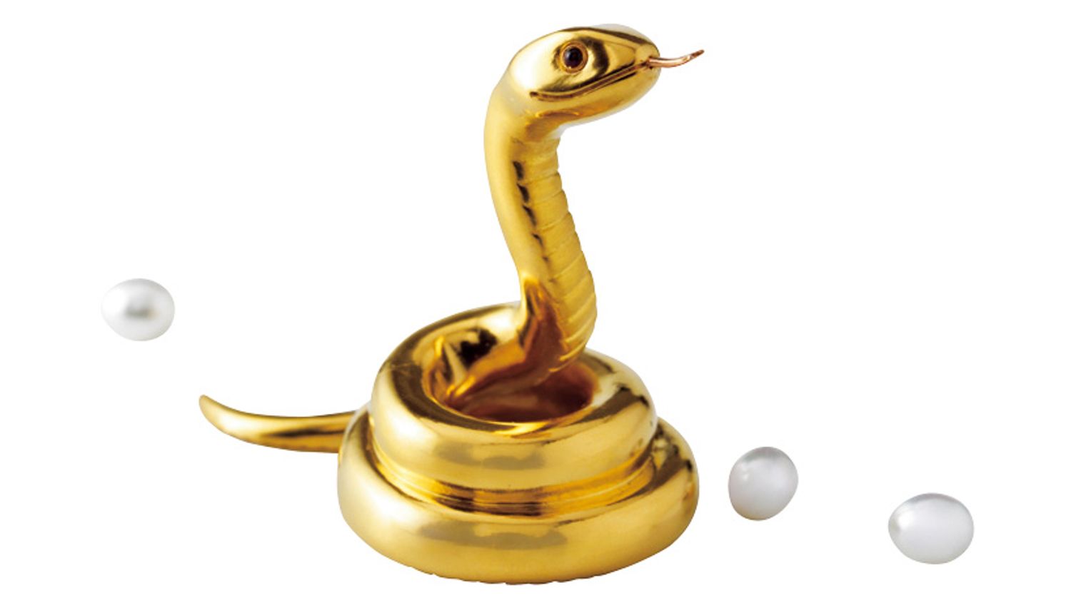 「巳オーナメント」（24Ｋ、スピネル、ケシパール、高さ43×幅30×奥行き49ミリ）440万円／ギメル（ギメルトレーディング　電話0797-22-0850）