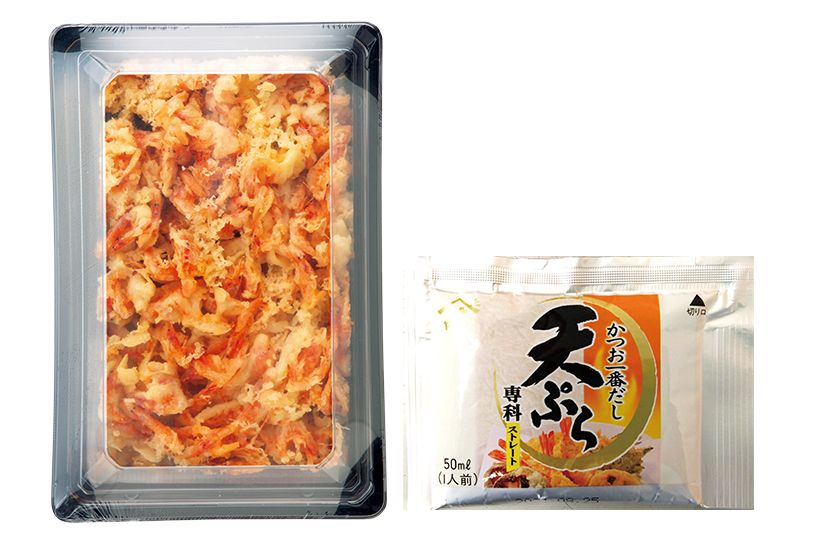 「桜えびのかき揚げ」。天つゆつき4セットでお届け。