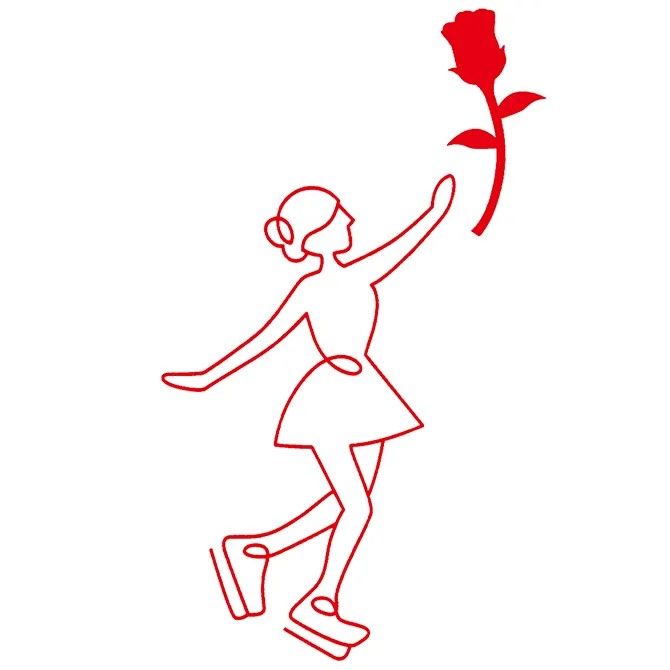 浅田さんのこだわりが随所に感じられるMAO RINK。このイラストも浅田さん監修で、館内を飾っている。「白のサブリンクで情熱的な赤を着てテンションが上がりました」。