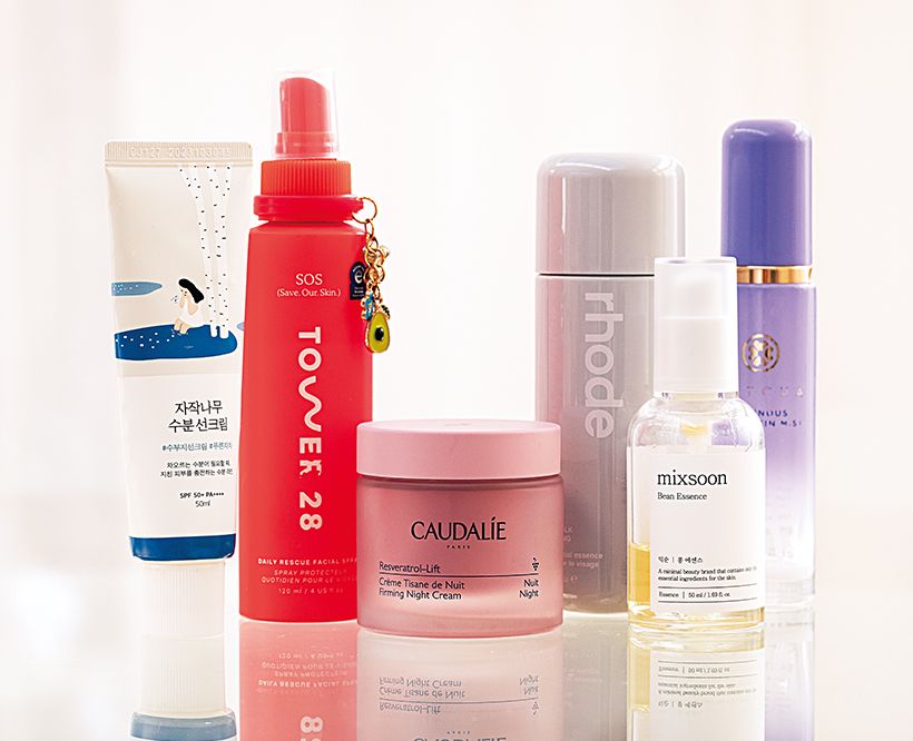 向日葵さんはスキンケアの最新情報にも敏感。韓国のクレンザーやイギリスの保湿クリームなど使用アイテムの選択はグローバル。「新しいものを楽しみながら試しています」。