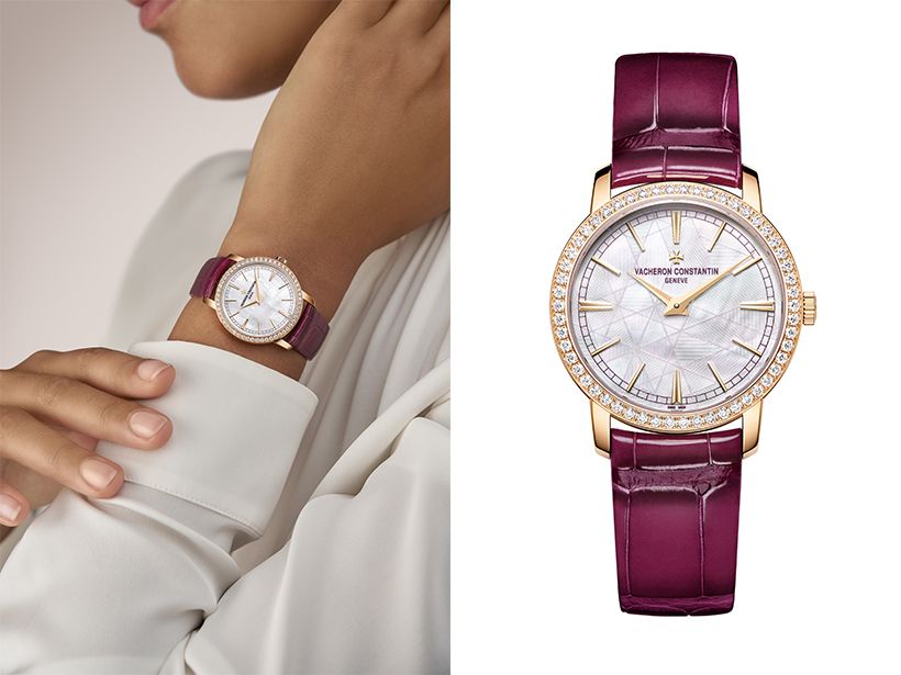 トラディショナル・マニュアルワインディング（PG×ダイヤモンド約0.87ct×マザーオブパール、直径33mm×厚さ7.70mm、アリゲーターストラップ、機械式手巻き・270本限定）／ヴァシュロン・コンスタンタン
