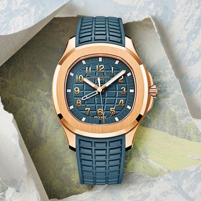 時計「アクアノートref.5269」（RG、コンポジット・ストラップ、ケース径（10～4時位置）38.8ミリ、クォーツ）560万円／パテック フィリップ（パテック フィリップ ジャパン・インフォメーションセンター）