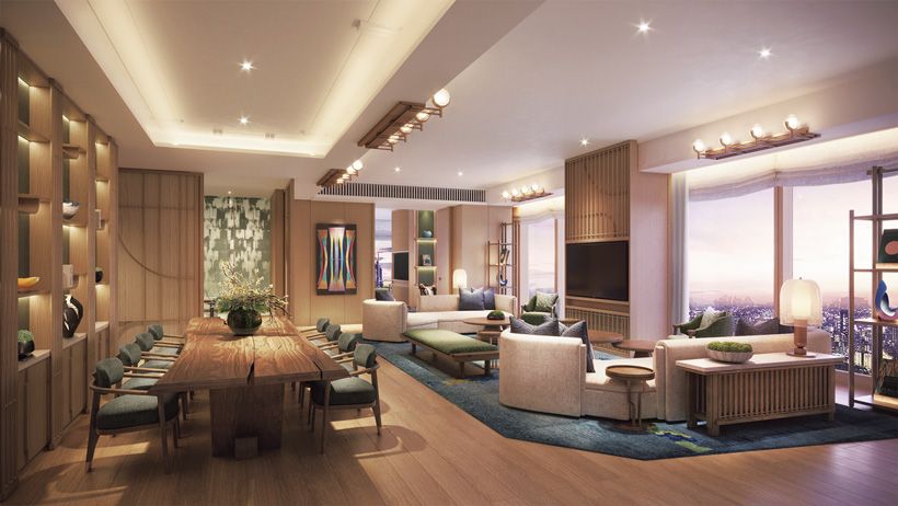 地上約170メートルの高さから大阪の街を見渡せる「プレジデンシャルスイート」。