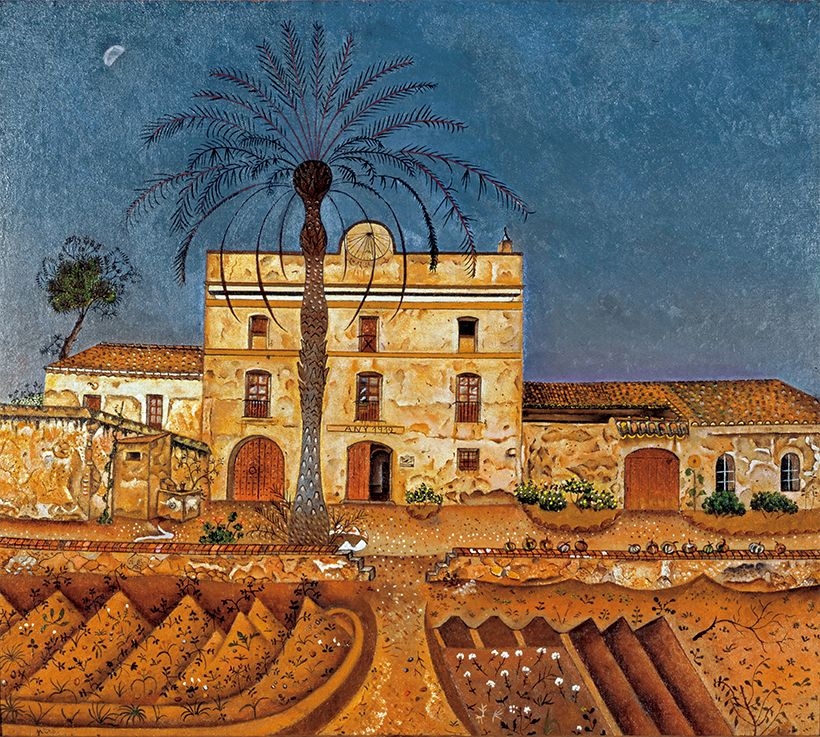 《ヤシの木のある家》1918年油彩／カンヴァス　国立ソフィア王妃芸術センター、マドリードSuccessió Miró Archive©Successió Miró/ADAGP, Paris & JASPAR,Tokyo, 2025 E5746