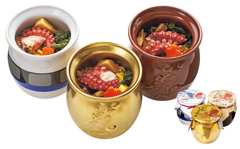 左上・500系ひっぱりだこ飯／下・金色のひっぱりだこ飯／右上・ひっぱりだこ飯