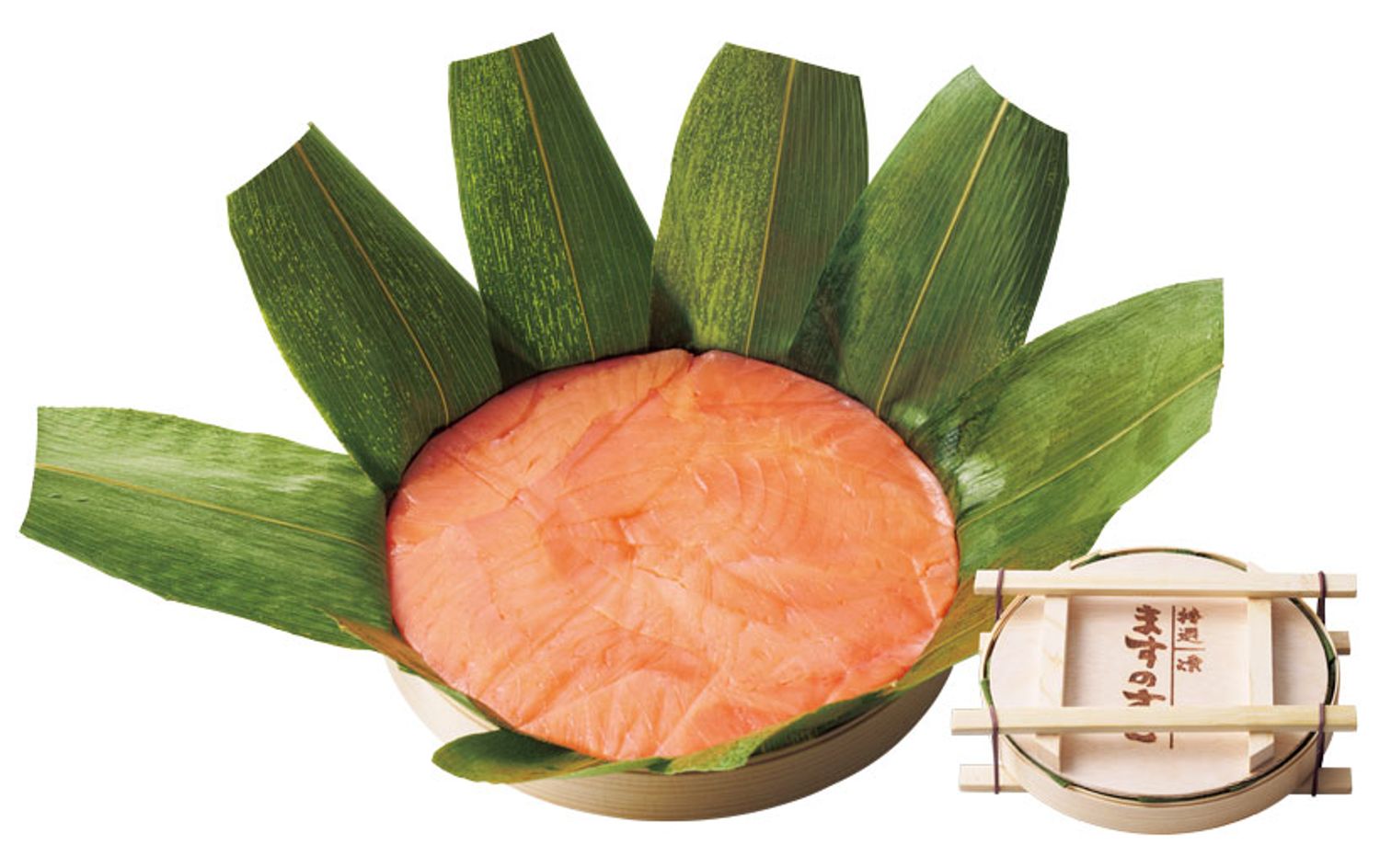 【富山県】熊笹を開くと肉厚なますずしがたっぷり 特選　ますのすし