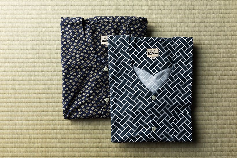 菊菱文様(左)や網代文様(右)など、シックな伝統柄は村雨さんのお気に入り。