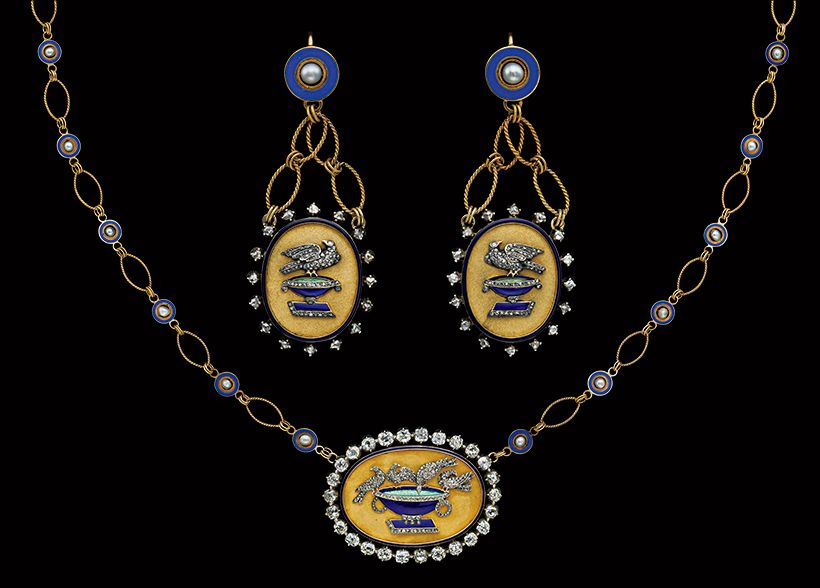 素材：ゴールド、シルバー、エナメル、ダイヤモンド、パール 製作年：1803年 製作国：フランス