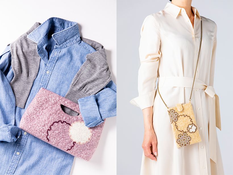 家庭画報ドットコムがオリジナルで作った「スクエアトート 雪輪」「携帯ショルダー 雪輪」を個数限定で販売します。