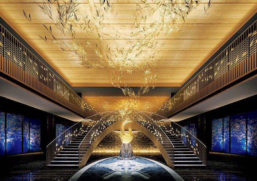 エレガントなゴールドが輝く豪華絢爛なロビー。