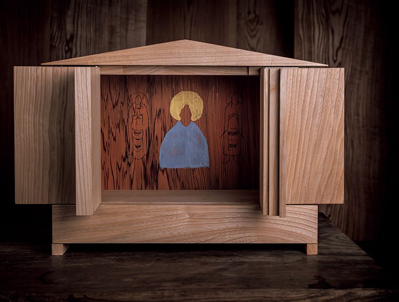 厨子「仏堂 横型 栓 釈迦三尊」46万2000円