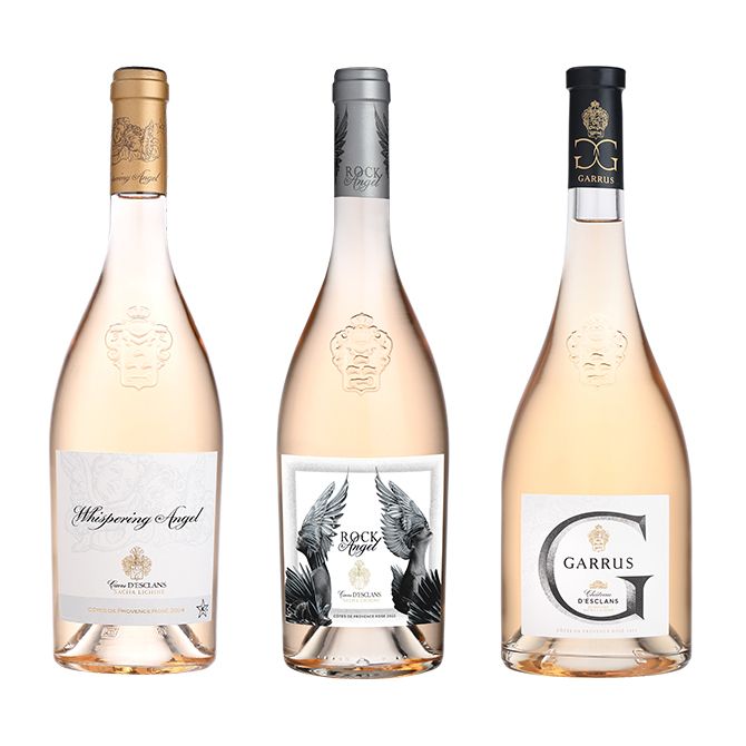 左から、ウィスパリング エンジェル 2024 3410円、ロック エンジェル 2022 4455円、ガリュス2022 20,460円（すべて750ml）。