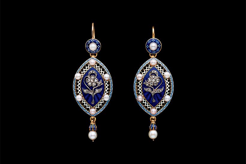 カルロ・ジュリアーノ 作　エナメルイヤリング