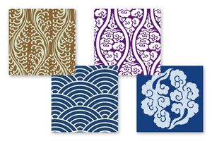 【千年の文様の教え】広大で無限な大海原や大空を連想する、波と雲