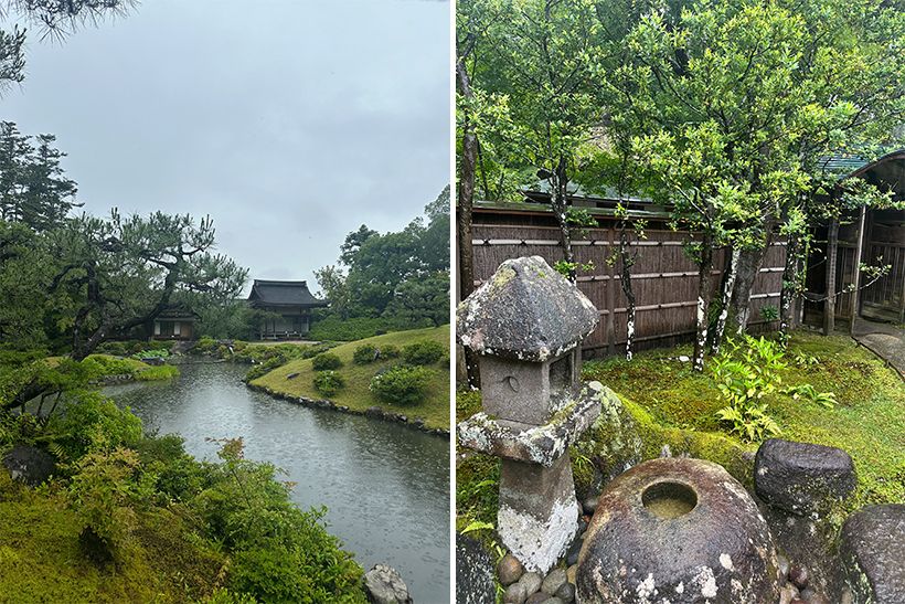 梅雨の合間に、奈良を代表する池泉回遊式庭園「依水園」を仕事で訪れた村雨さん。「雨に濡れた苔や庭木の緑の美しさに目を奪われました」と語ります。