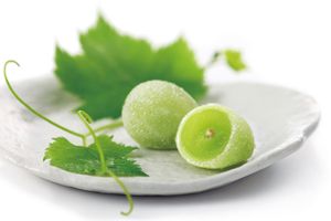 夏らしいフレッシュな味わい。生のマスカットを贅沢にまるごと一粒包んだ、限定和菓子
