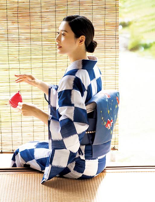 【在庫希少】インスタ人気■水色地 波紋の浴衣★江戸古典きりりとしたうるわし柄■綿100％浴衣 [単品]綿麻生地はんなり乱菊柄浴衣 | titivate