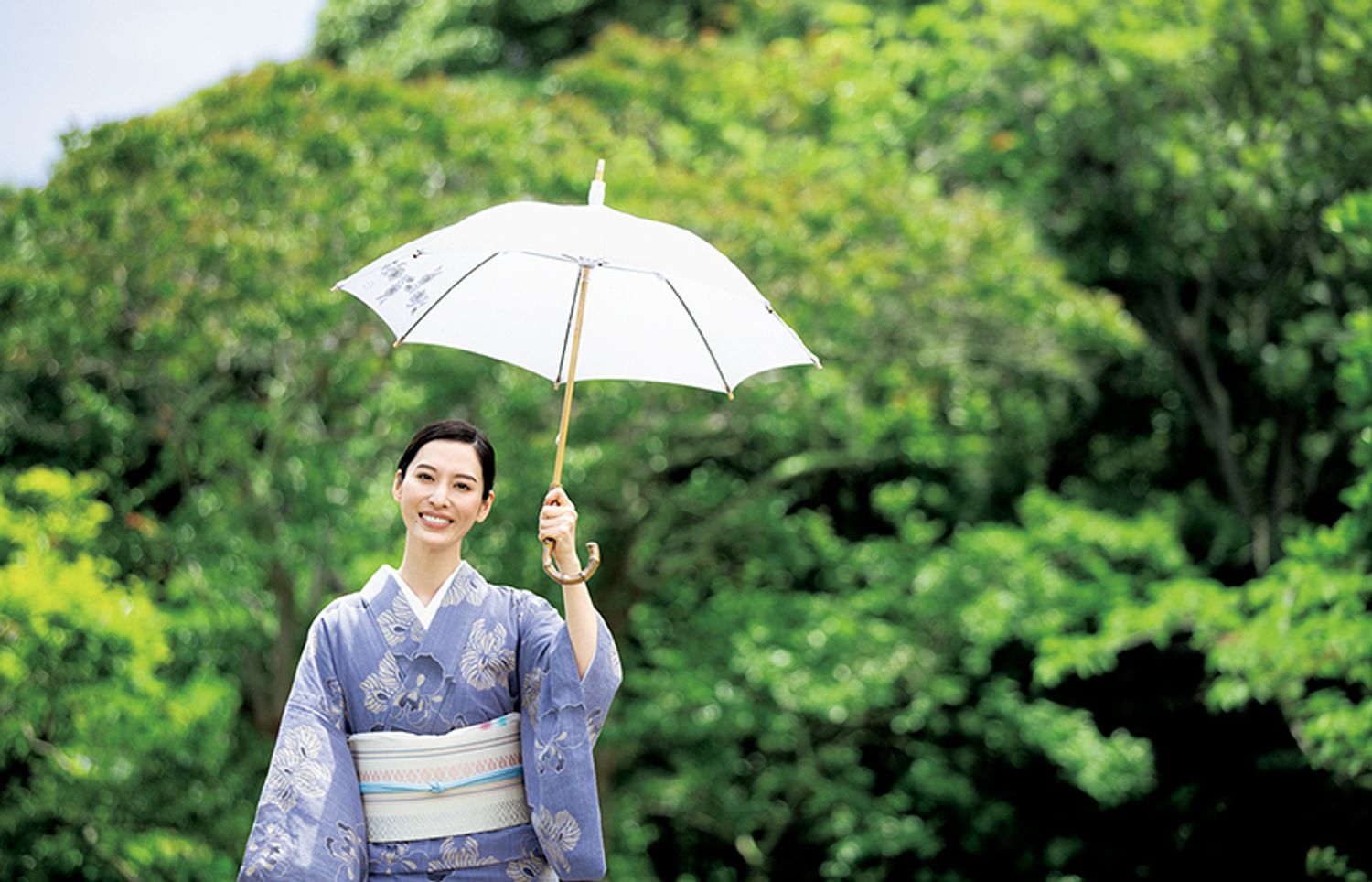 色彩がお洒落な奥州木綿地のお出かけゆかたで