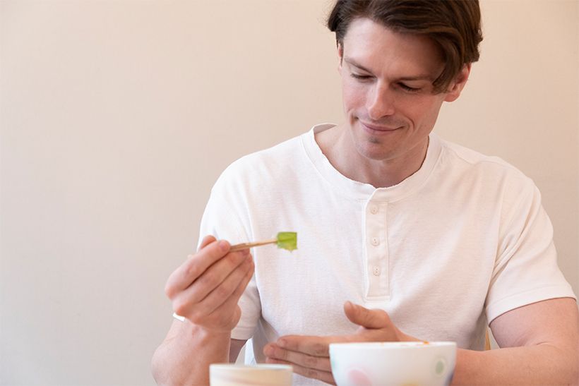 「瑞々しい錦玉は目にも涼やかですね」とご満悦。