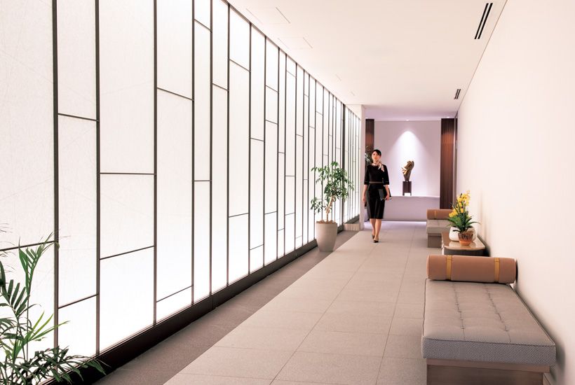 フジタ エグゼクティブ クラブ 羽田では健診専用のエレベーターホールや廊下があり、ほかの利用者と顔を合わせずに検査が受けられる。