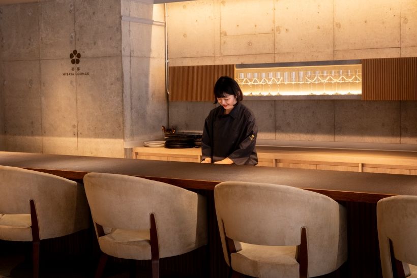 「HISAYA KYOTO 麻布十番店」2階カウンター。当日はこちらでプレゼンテーションを行う予定。