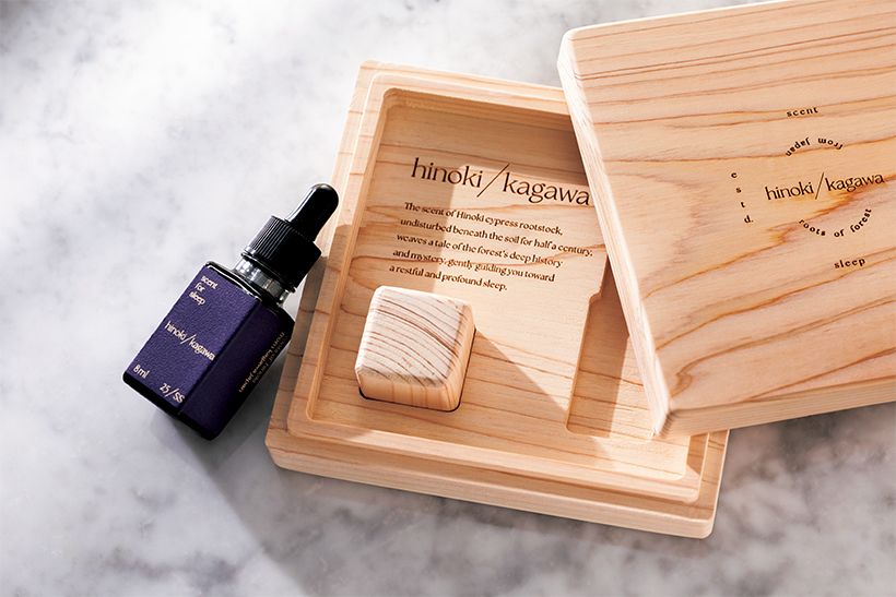 「ヒノキ木箱」（幅、奥行き130ミリ、2万3000円）