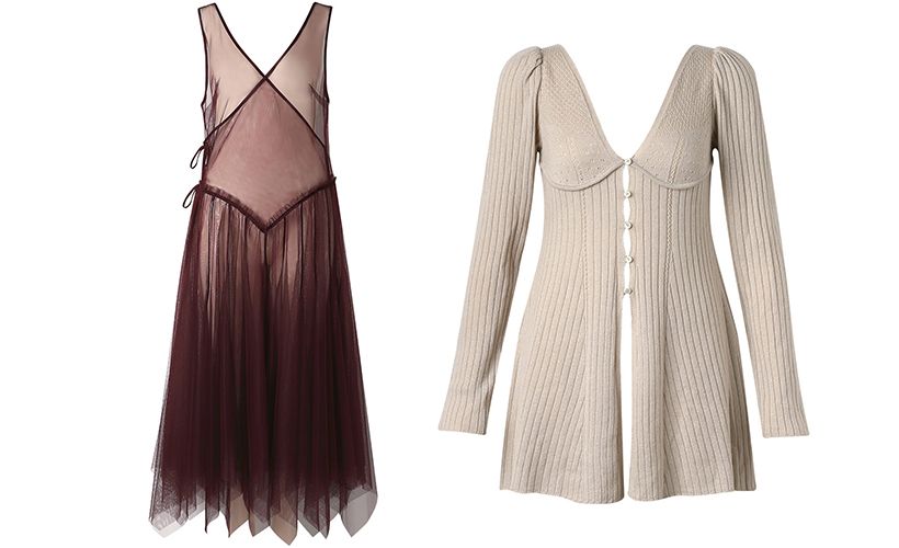 左からドレス、カーディガン。