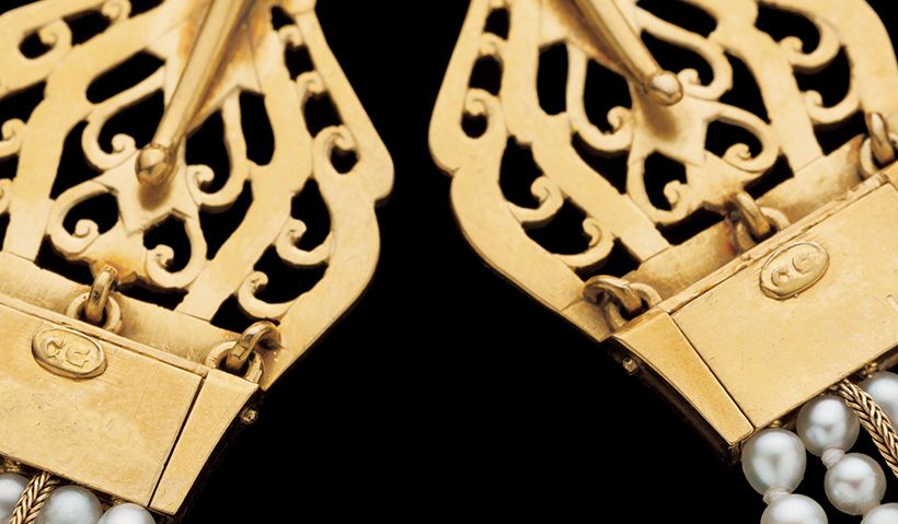 カルロ・ジュリアーノ 作 ダイヤモンドとパールのネックレス