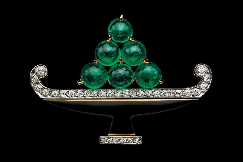 素材：ゴールド、エメラルド、ダイヤモンド、エナメル 製作年：1925年頃 製作国：フランス