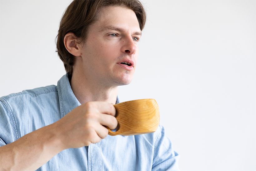 撮影の合間に、大好きなコーヒーブレイクを。