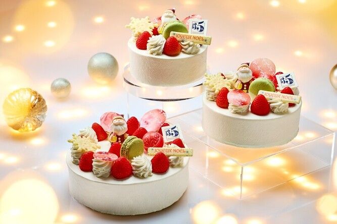 「クリスマスショートケーキ」直径12cm 6,048円／直径15cm 7,452円／直径18cm 9,504円　※写真上から時計回り、いずれも税込