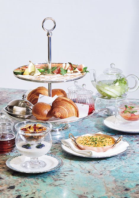 映画『ティファニーで朝食を』の気分でいただくのも素敵。「Breakfast atTiffany’s」（8500円）。