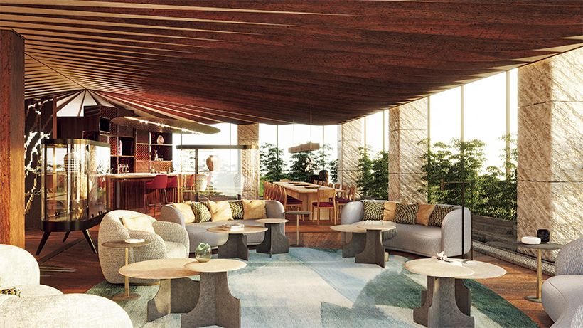 最上階には日本で初となる「レジデンス」が。バーやダイニングまでを備えたラグジュアリーな仕様で、プライベートなひとときを過ごせます。