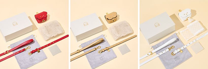 左からサンタレッド、シャンパンベージュ、ピュワホワイト。