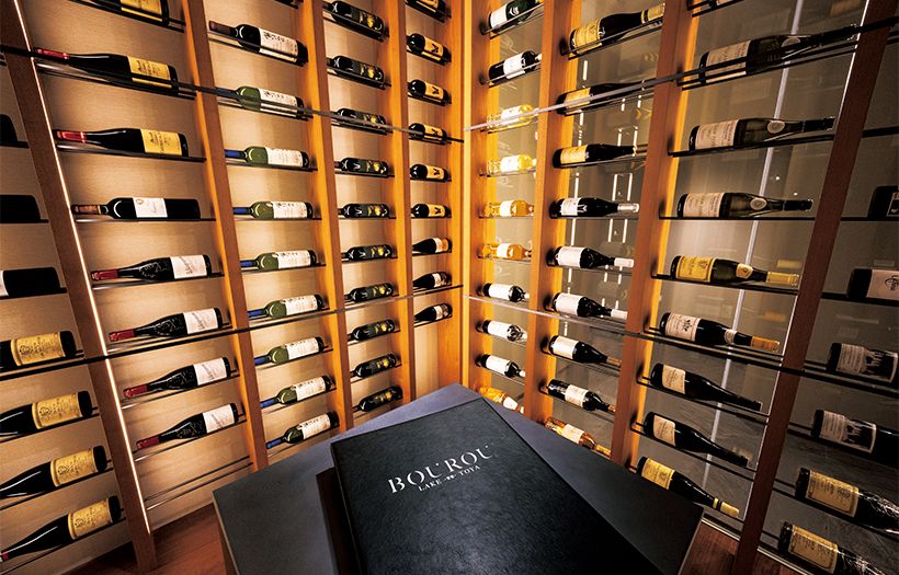 ワインのセレクションも豊富。