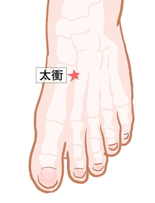 太衝（たいしょう）：肝経のツボ