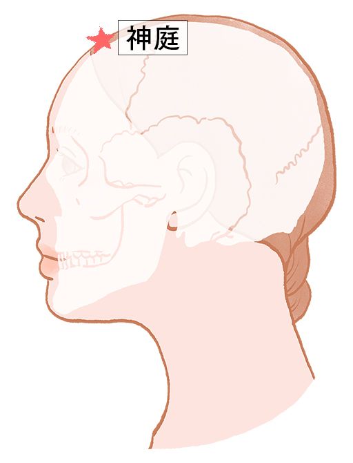 神庭（しんてい）：督脈のツボ
