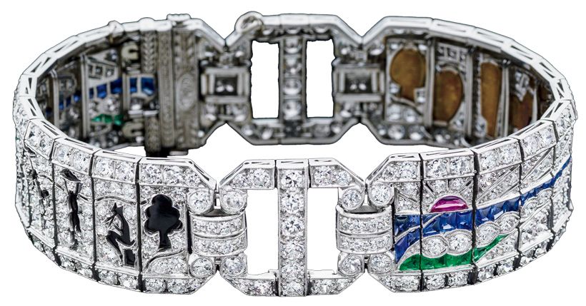 ロシア・バレエ《牧師の午後》を主題としたブレスレット。カッツ＆オグジュ製。1925年頃、アメリカ