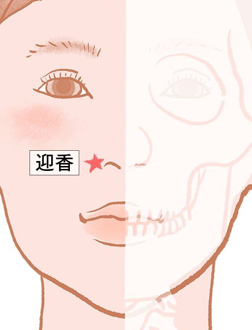 迎香（げいこう）：大腸経のツボ