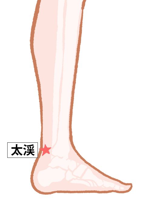 太溪（たいけい）：腎経のツボ