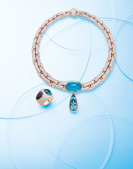 アクアマリンとパヴェが煌めく「ポメラート」のハイジュエリー